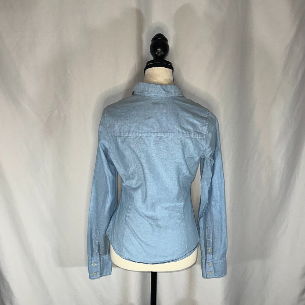 Abercrombie and Fitch - Chambray Button Up Top Women's Size Med Y2K Denim - Picture 5 of 9